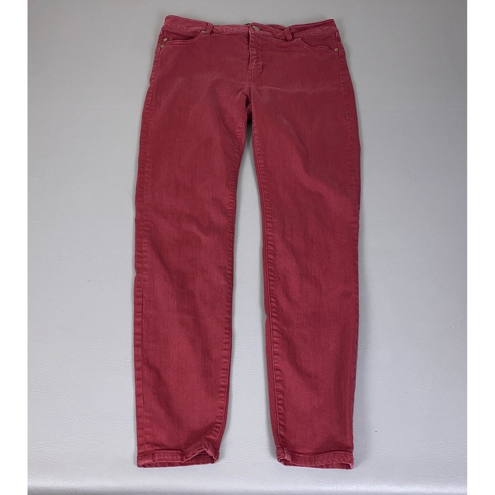 Liverpool Jeans Company Women's Size 12/31 Skinny Wine Red Denim Pants Stretch